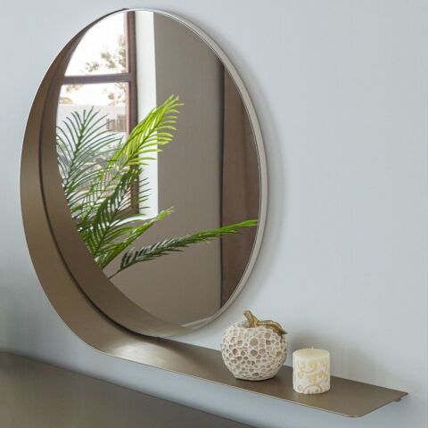 Asya Yemek Odası Takımı Metal Rafllı Konsol Aynası Ç80cm