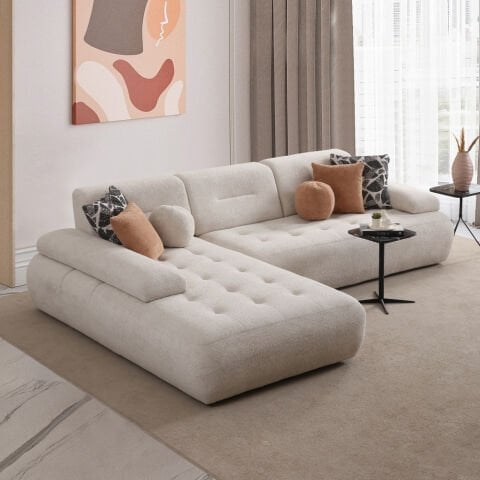 Pier Bazalı Modern Mekanizmalı Yataklı Bazalı Relax Köşe G300xD200cm