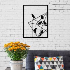 Metal Duvar Dekoru No.11 Birds On Wire M.dk.t.13635