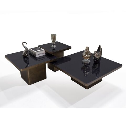 Lotus Vol1 Orta & Yan x 2 Adet Üçlü Sehpa Seti